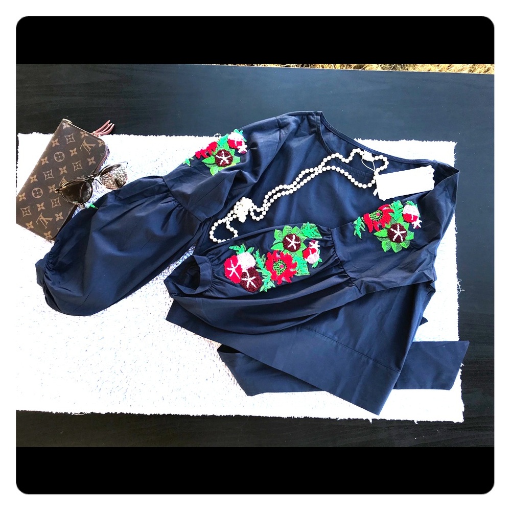 NWT Perfect blouse Bohemian Dark blue style🎀